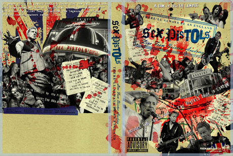 Sex Pistols: There'll Always Be An England DVD Artwork Preview. Artwork by Jonny Halifax / John "Rambo" Stevens. 